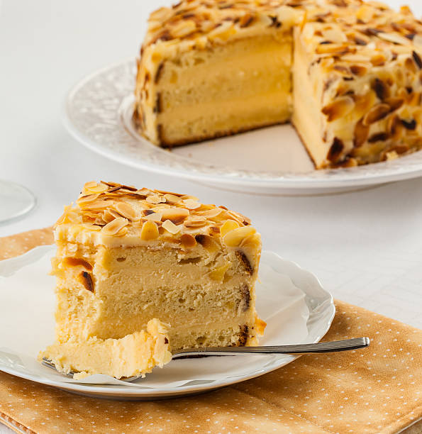 Madame Pompadour cake covered with almonds