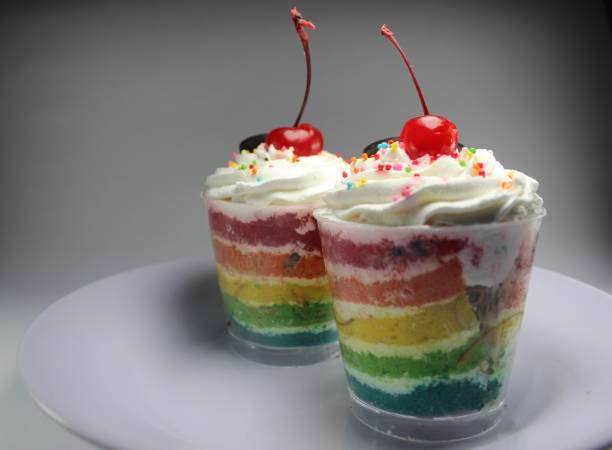 Delicious cake whit cherry and cream